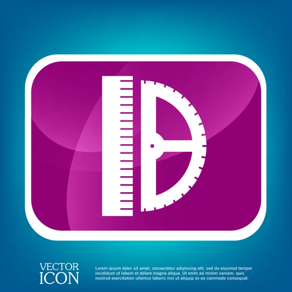 Ruler and protractor icon — Stock Vector