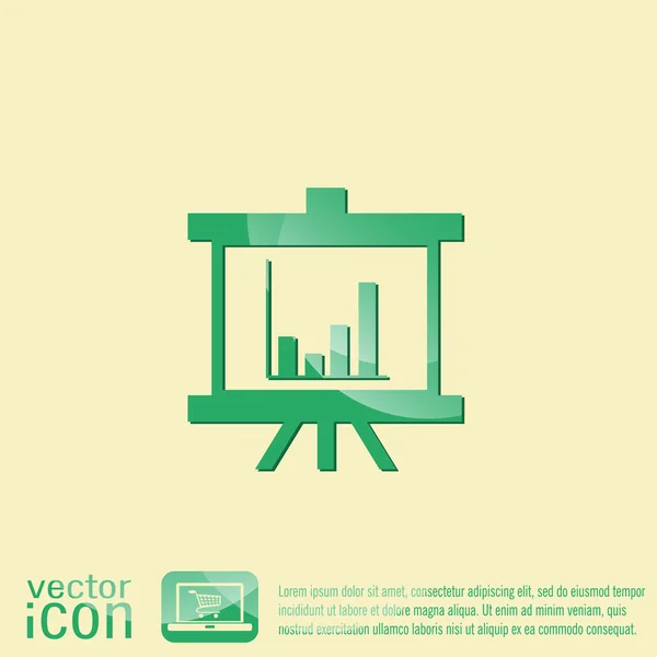 Ícone de gráficos de apresentação — Vetor de Stock