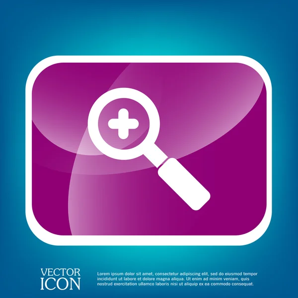 Magnifier increase icon — Stock Vector