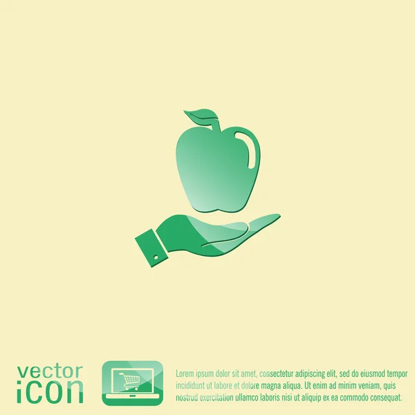 Main tenant pomme — Image vectorielle