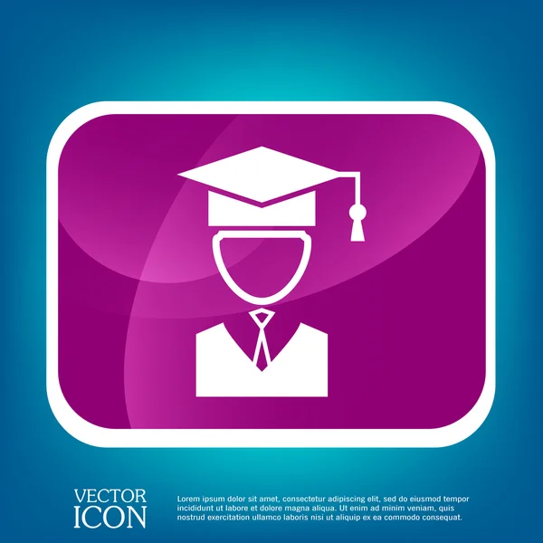 Icono de avatar sombrero graduado — Vector de stock