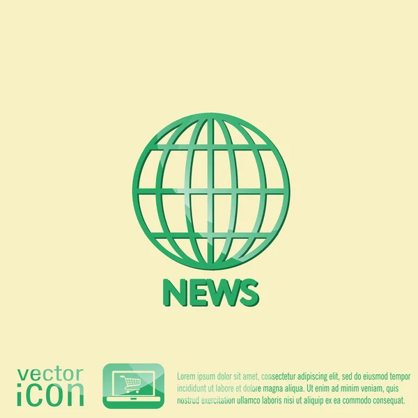Globe news symbol — Stock Vector