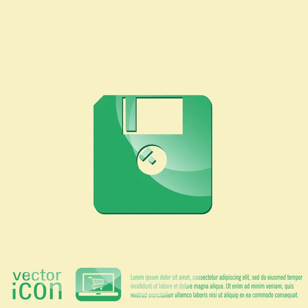 Icono de disquete de computadora — Vector de stock