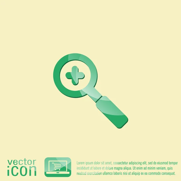 Magnifier increase icon — Stock Vector