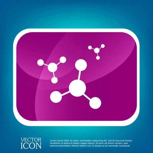 Átomo, icono del símbolo de la molécula — Archivo Imágenes Vectoriales