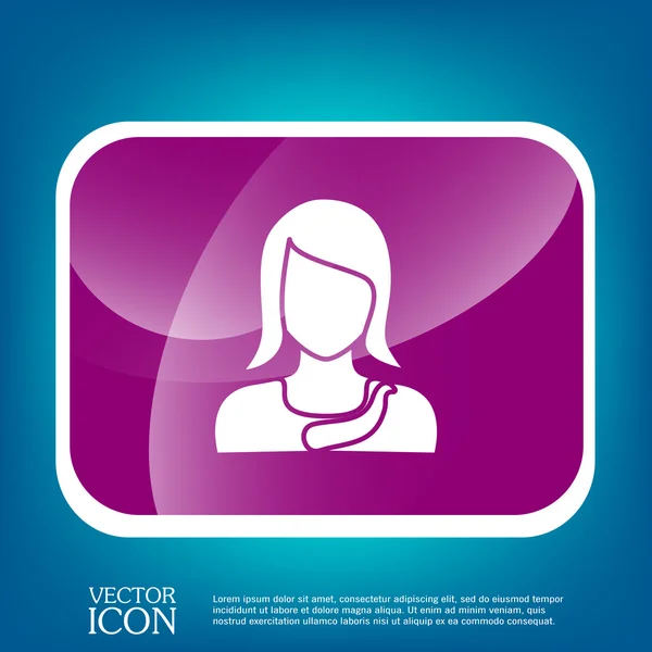 Icono de Avatar femenino — Vector de stock