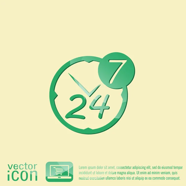 Caractère 24 7 icônes — Image vectorielle