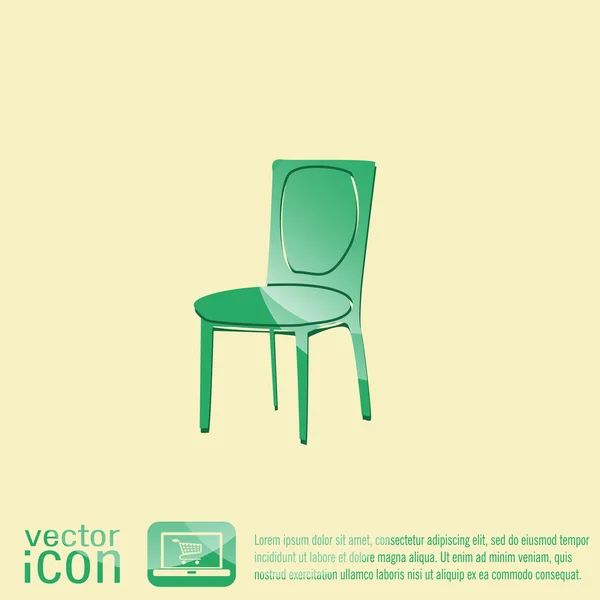 Židle ikonu symbolu nábytek — Stockový vektor
