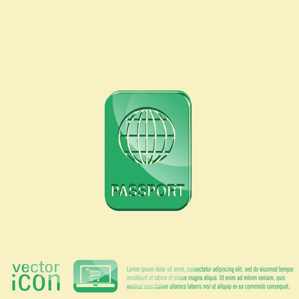 Icono de pasaporte internacional — Vector de stock