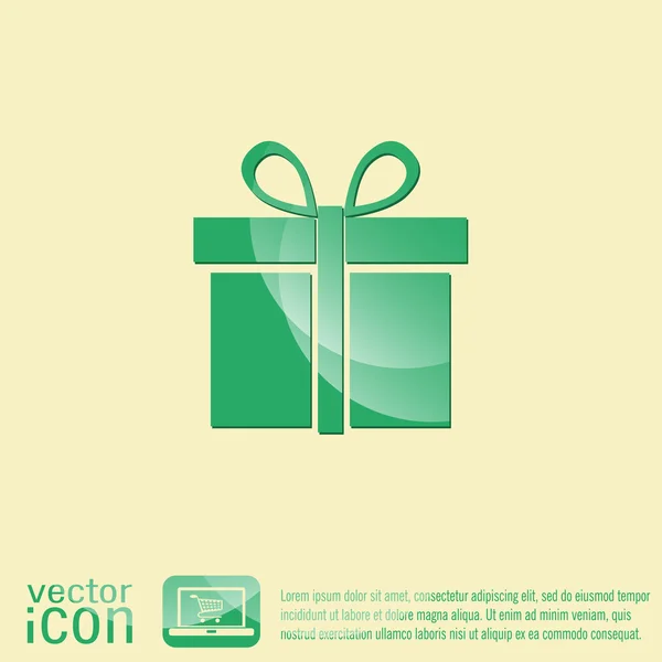 Icône boîte cadeau avec arc — Image vectorielle