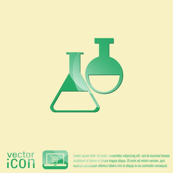 Flask bulb medicine or chemistry icon — Stock Vector