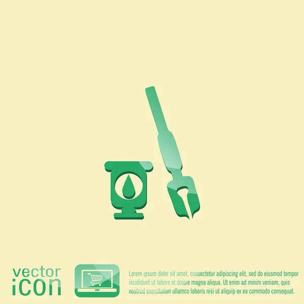 Pen with ink icon — Stock Vector