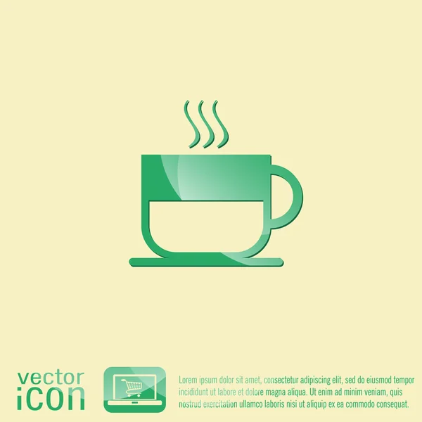 Xícara de café ou chá símbolo ícone — Vetor de Stock