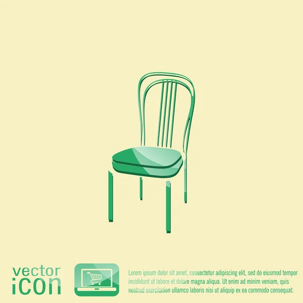 Chaise icône symbole meubles — Image vectorielle