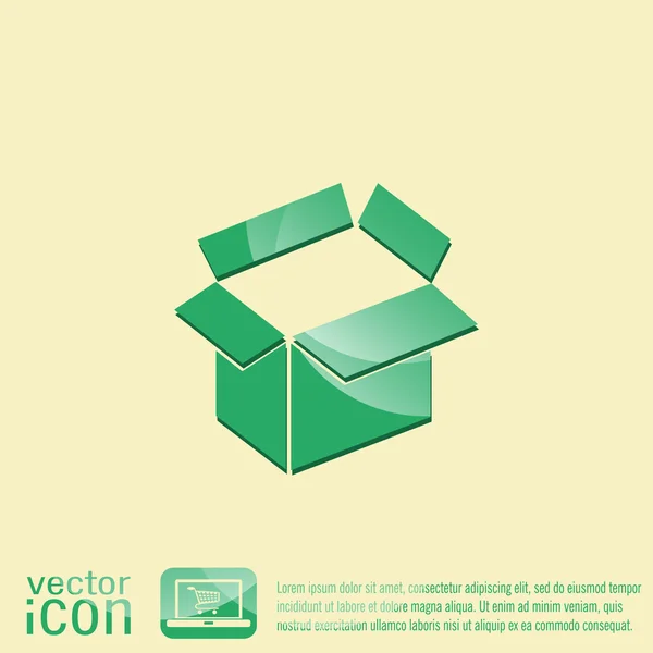 Caja de cartón abierta — Vector de stock