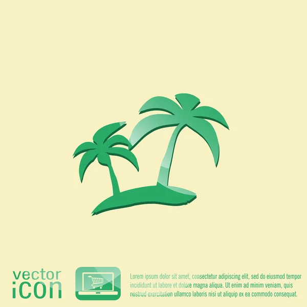 Isla con palmeras icono — Vector de stock