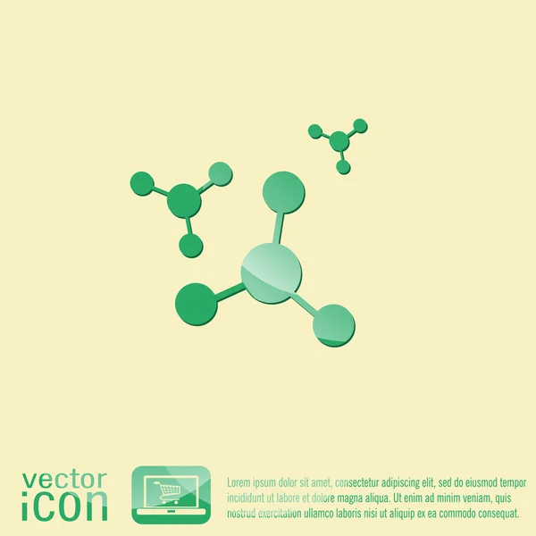 Atom, molekula ikonu — Stock vektor