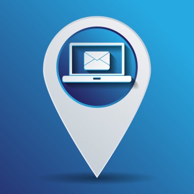 mektup zarfı, posta simgesi ile dizüstü bilgisayar