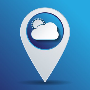 Güneş bulut simgesi arkasında