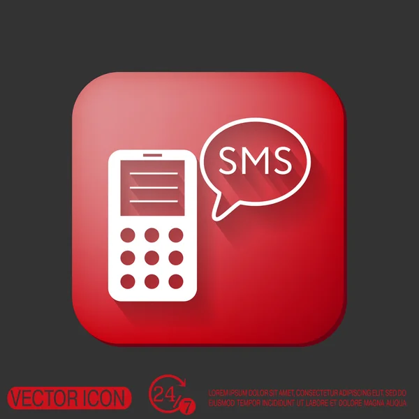 Smartphone mit SMS-Dialogwolke — Stockvektor