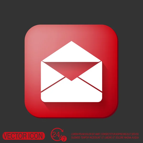 Postal sobre icono de correo electrónico — Vector de stock