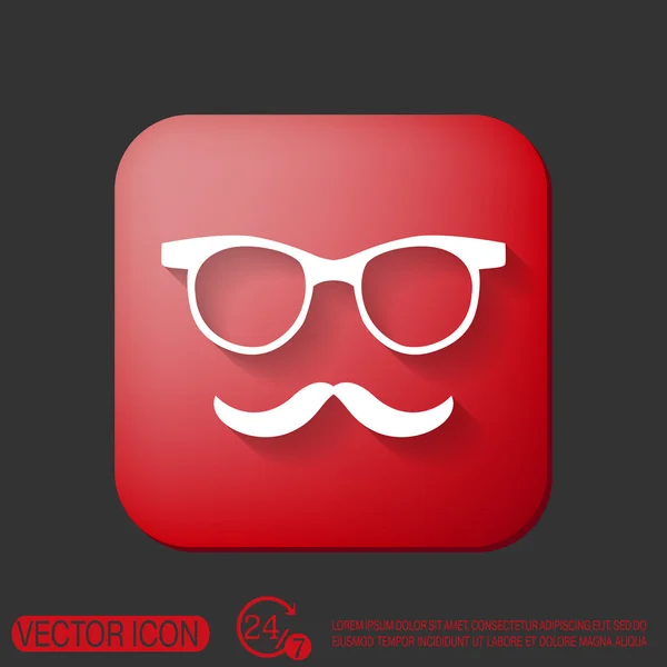 Mustache and glasses icon — Stock Vector