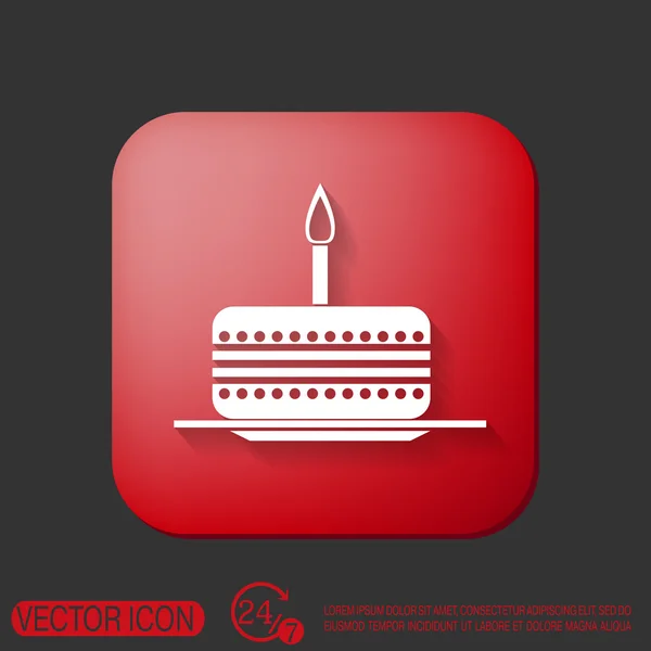 Verjaardag cake pictogram — Stockvector