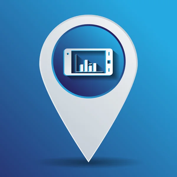 Smartphone con icono de diagrama — Archivo Imágenes Vectoriales
