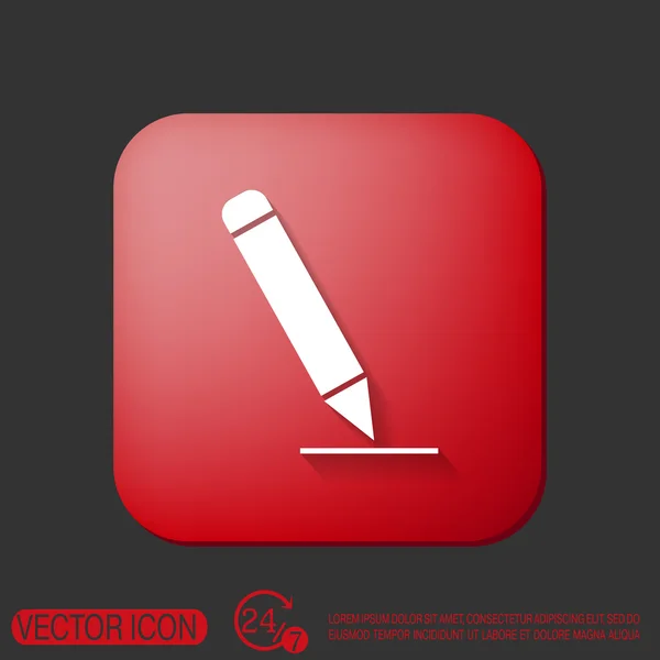 Penna o matita scritta su foglio . — Vettoriale Stock