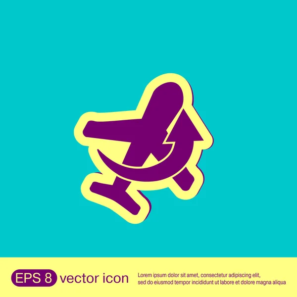 Icono de símbolo de avión — Vector de stock