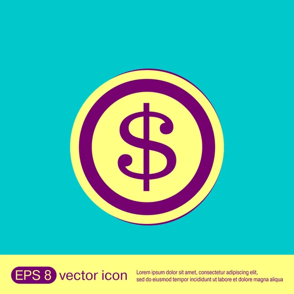 Symbol monety dolara — Wektor stockowy