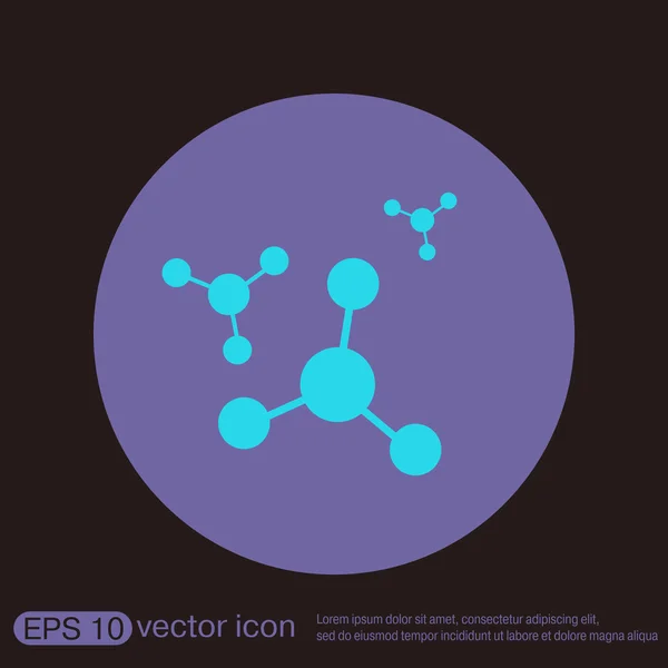 Átomo, icono del símbolo de la molécula — Vector de stock