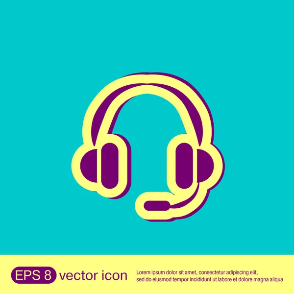 Customer support, headphone icon — Stock Vector