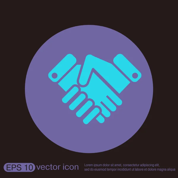 Estrechar las manos icono — Vector de stock