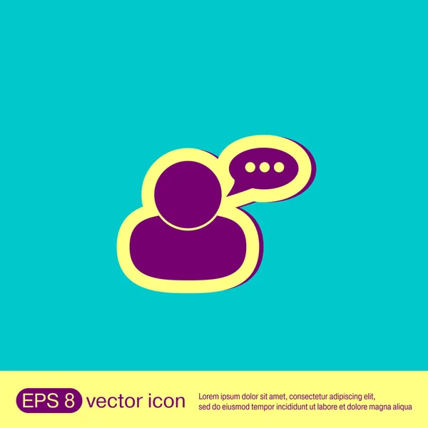 Karakter avatar párbeszéd jel — Stock Vector