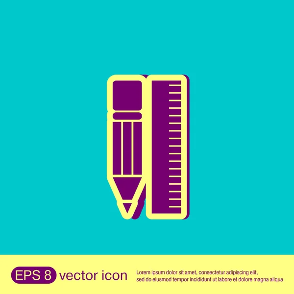 Ruler and pencil characters — Stock Vector