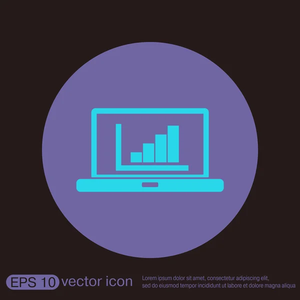 Přenosný počítač s symbol diagramu — Stockový vektor