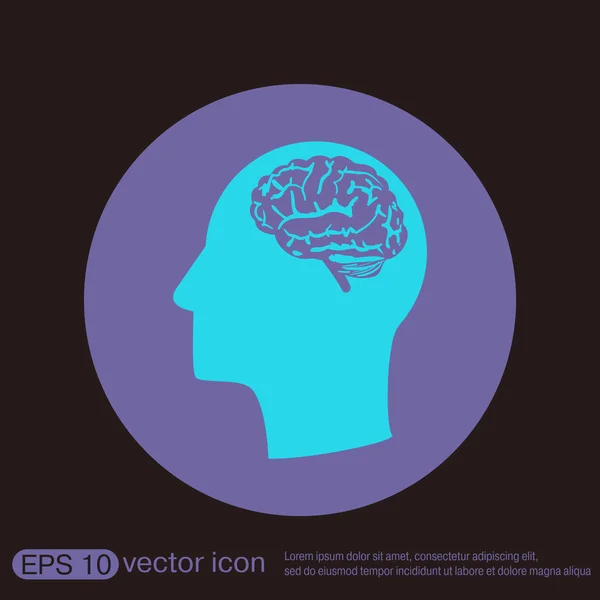 Icon head with brain — Stock Vector