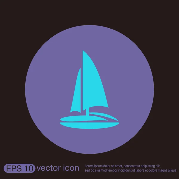 Símbolo del barco de vela icono — Vector de stock