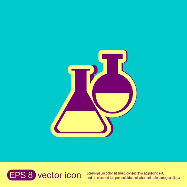 Flask bulb medicine or chemistry — Stock Vector