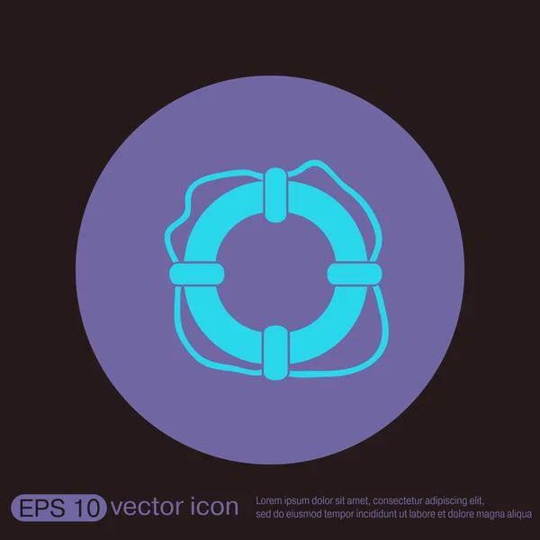 Icono de símbolo de boya de vida — Vector de stock