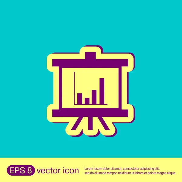 Ícone de gráficos de apresentação — Vetor de Stock