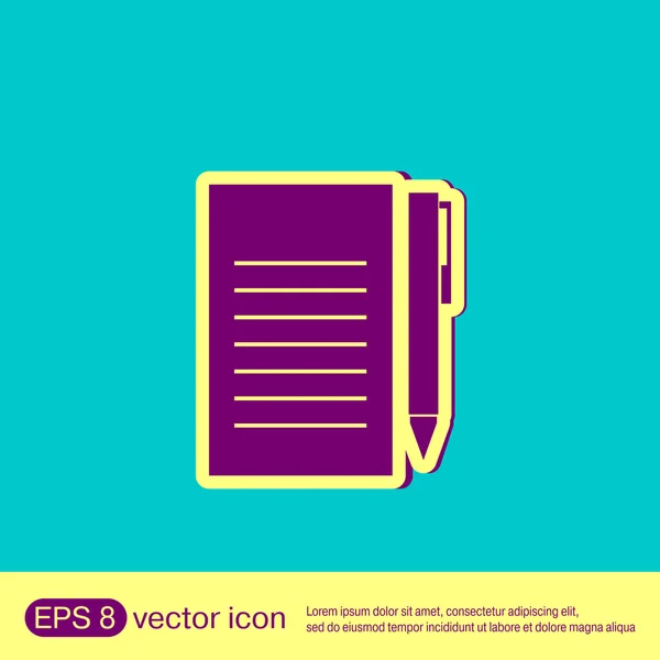 Sheet of paper with pen — Stock Vector