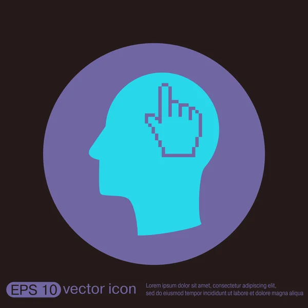 Icon head think silhouette man — Stock Vector