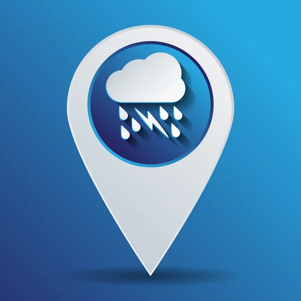 Cloud rain lightning sign icon — Stock Vector