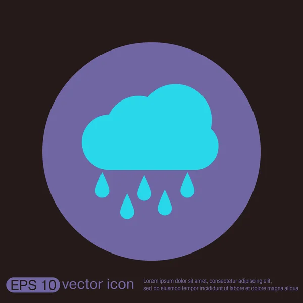 Cloud rain weather icon — Stock Vector