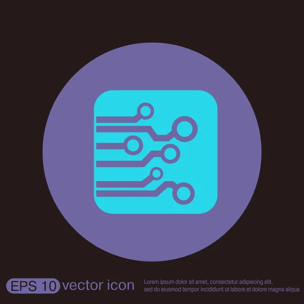 Icono de signo de placa de circuito — Vector de stock