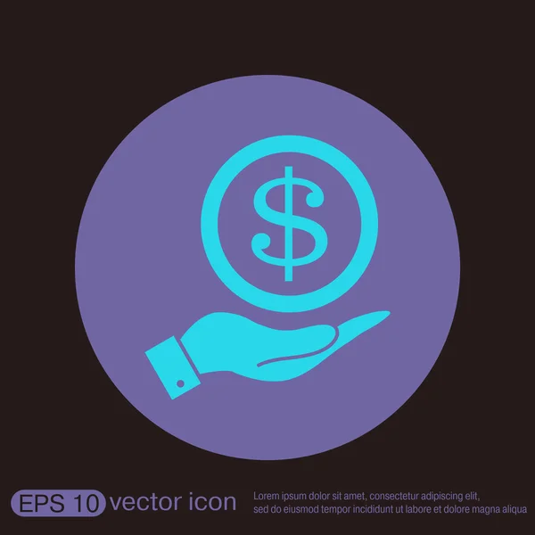 Hand holding Dollar bill — Stock Vector