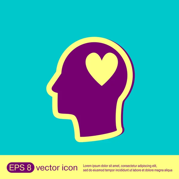 Icon head think silhouette man — Stock Vector