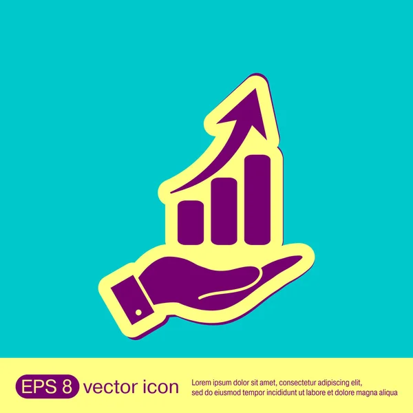 Figura de diagrama gráfico de mão segurando —  Vetores de Stock